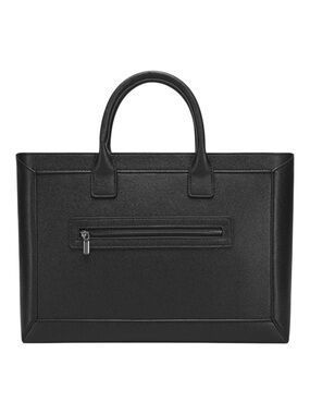 NWT Daisy Rose Tote Shoulder Bag with Front Zipper - Black - Vegan Leather